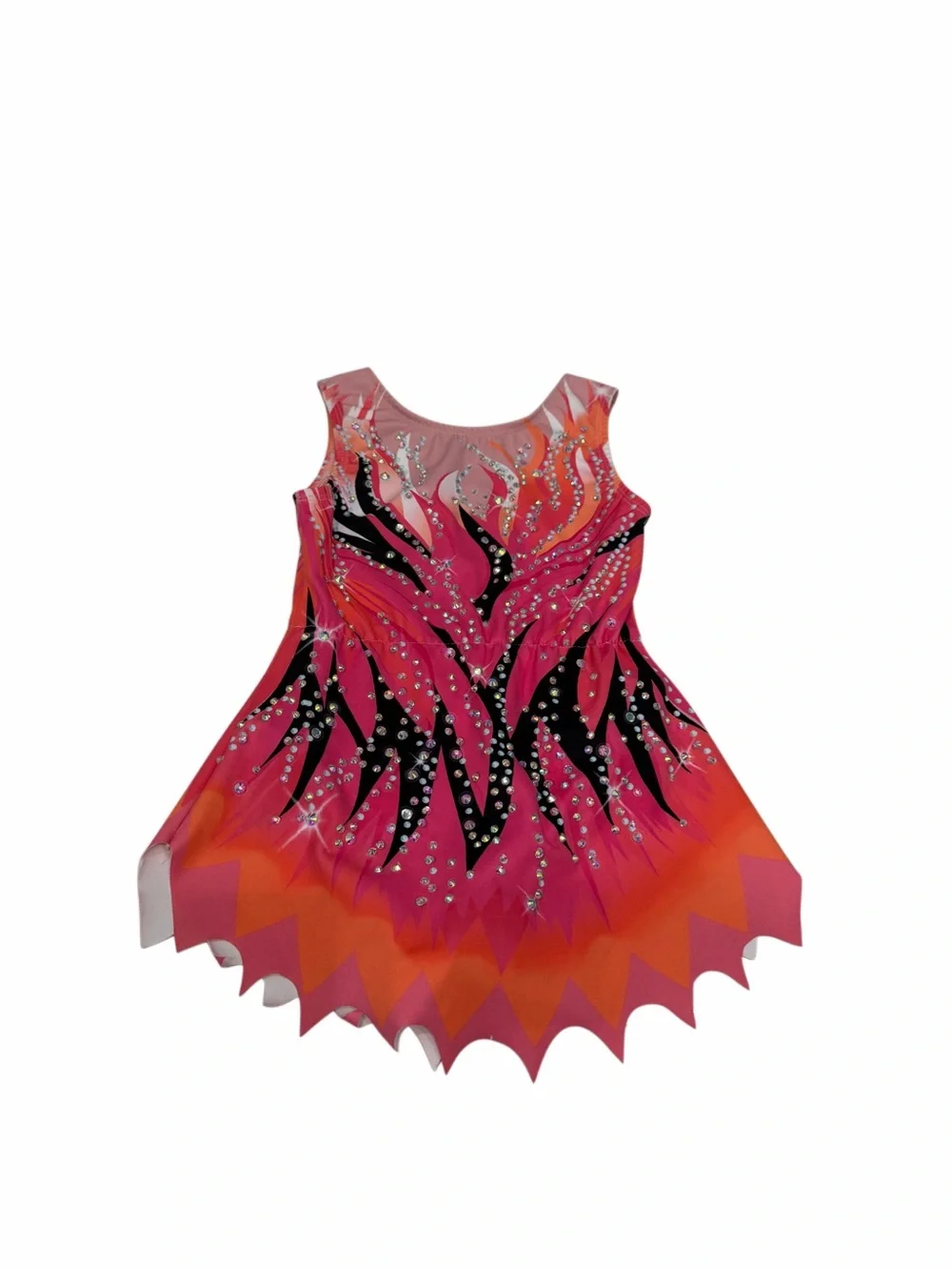 Gymnastic Girl Leotard With Rhinestones Handmade Girl Size 5-6